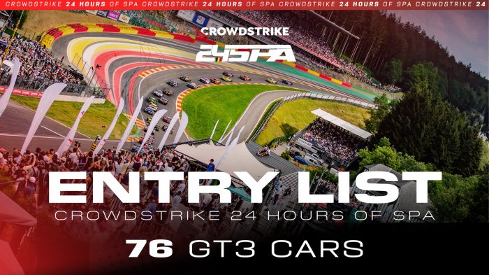 CrowdStrike 24 Hours of Spa set for record-breaking edition