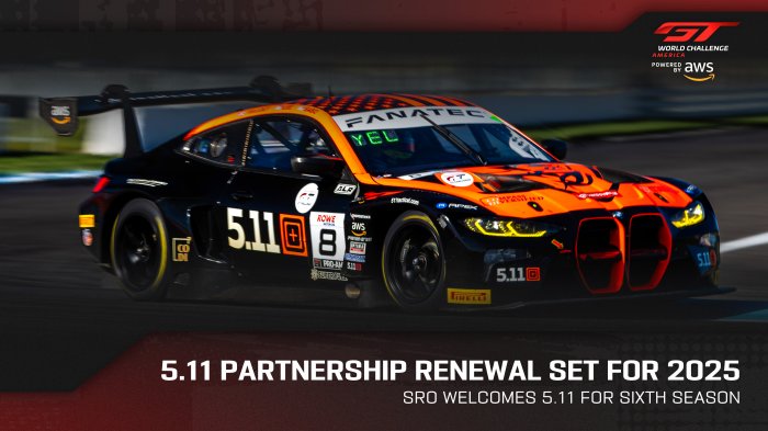 SRO Motorsports America and 5.11® Renew Partnership for the 2025 Season