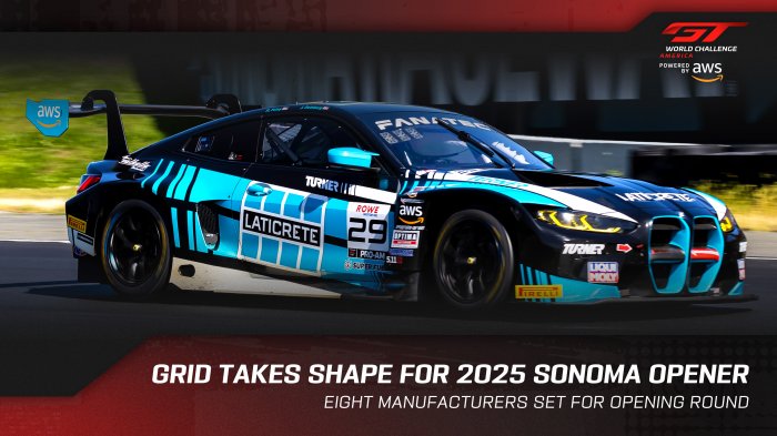 Sonoma Grid Takes Shape for GT World Challenge America powered by AWS Season Opener