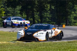 #12 Aston Martin Vantage AMR GT3 of Frank Gannett and Drew Staveley, Ian Lacy Racing, GT World Challenge America, Pro-Am, SRO America, VIR, Virginia International Rcaeway, Alton, Virginia, June 2022.
 | Brian Cleary/SRO