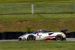 #61 Ferrari 488 GT3 of Jean-Claude Said and Conrad Grunewald, AF Corse, GT World Challenge America, Am, SRO America, VIR, Virginia International Rcaeway, Alton, Virginia, June 2022.
 | Brian Cleary/SRO