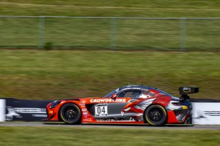 #04 Mercedes-AMG GT3 of George Kurtz and Colin Braun, Crowdstrike Racing by Riley Motorsports, GT World Challenge America, Pro-Am, SRO America, VIR, Virginia International Rcaeway, Alton, Virginia, June 2022.
 | Brian Cleary/SRO