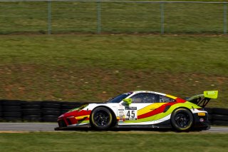 #45 Porsche 911 GT3-R (991.ii) of Charlie Luck and Jan Heylen, Wright Motorsports, GT World Challenge America, Pro-Am, SRO America, VIR, Virginia International Rcaeway, Alton, Virginia, June 2022.
 | Brian Cleary/SRO