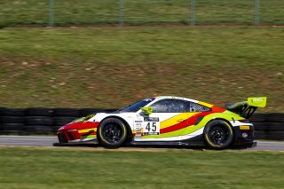 #45 Porsche 911 GT3-R (991.ii) of Charlie Luck and Jan Heylen, Wright Motorsports, GT World Challenge America, Pro-Am, SRO America, VIR, Virginia International Rcaeway, Alton, Virginia, June 2022.
 | Brian Cleary/SRO