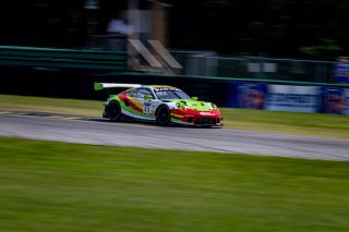 #45 Porsche 911 GT3-R (991.ii) of Charlie Luck and Jan Heylen, Wright Motorsports, GT World Challenge America, Pro-Am, SRO America, VIR, Virginia International Rcaeway, Alton, Virginia, June 2022.
 | Regis Lefebure/SRO