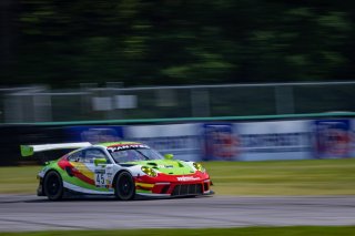 #45 Porsche 911 GT3-R (991.ii) of Charlie Luck and Jan Heylen, Wright Motorsports, GT World Challenge America, Pro-Am, SRO America, VIR, Virginia International Rcaeway, Alton, Virginia, June 2022.
 | Regis Lefebure/SRO