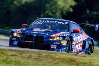 #96 BMW M4 GT3 of Michael Dinan and Robby Foley, Turner Motorsports, GT World Challenge America, Pro-Am, SRO America, VIR, Virginia International Rcaeway, Alton, Virginia, June 2022.
 | Brian Cleary/SRO