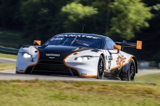 #12 Aston Martin Vantage AMR GT3 of Frank Gannett and Drew Staveley, Ian Lacy Racing, GT World Challenge America, Pro-Am, SRO America, VIR, Virginia International Rcaeway, Alton, Virginia, June 2022.
 | Brian Cleary/SRO