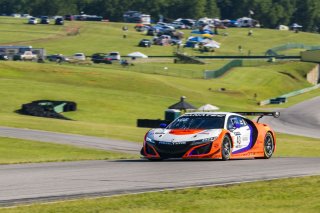 #43 Acura NSX GT3 of Erin Vogel and Michael Cooper, RealTime Racing, GT World Challenge America, Pro-Am, SRO America, VIR, Virginia International Rcaeway, Alton, Virginia, June 2022. | Grier Martin/SRO