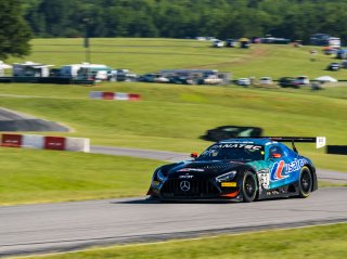 #63 Mercedes-AMG GT3 of David Askew and Dirk Muller, DXDT Racing, GT World Challenge America, Pro-Am, SRO America, VIR, Virginia International Rcaeway, Alton, Virginia, June 2022. | Grier Martin/SRO