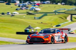 #04 Mercedes-AMG GT3 of George Kurtz and Colin Braun, Crowdstrike Racing by Riley Motorsports, GT World Challenge America, Pro-Am, SRO America, VIR, Virginia International Rcaeway, Alton, Virginia, June 2022. | Grier Martin/SRO