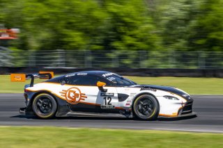 #12 Aston Martin Vantage AMR GT3 of Frank Gannett and Drew Staveley, Ian Lacy Racing, GT World Challenge America, Pro-Am, SRO America, VIR, Virginia International Rcaeway, Alton, Virginia, June 2022. | Grier Martin/SRO