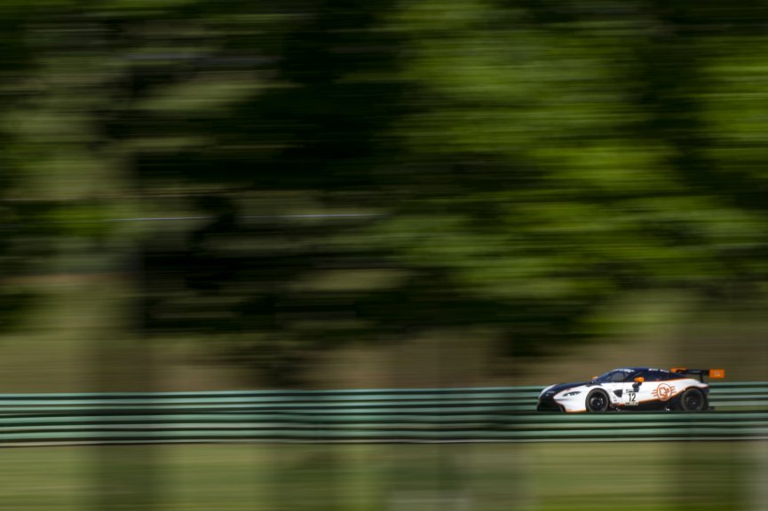 #12 Aston Martin Vantage AMR GT3 of Frank Gannett and Drew Staveley, Ian Lacy Racing, GT World Challenge America, Pro-Am, SRO America, VIR, Virginia International Rcaeway, Alton, Virginia, June 2022.
