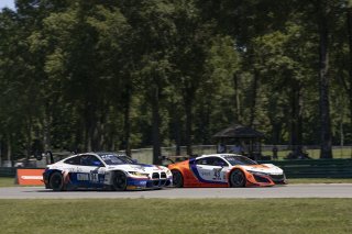 #43 Acura NSX GT3 of Erin Vogel and Michael Cooper, RealTime Racing, GT World Challenge America, Pro-Am, #94 BMW M4 GT3 of Chandler Hull and Bill AUberlen, Bimmerworld, SRO America, VIR, Virginia International Rcaeway, Alton, Virginia, June 2022.
 | Josh Snider/SRO    