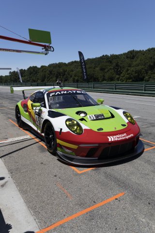 #45 Porsche 911 GT3-R (991.ii) of Charlie Luck and Jan Heylen, Wright Motorsports, GT World Challenge America, Pro-Am, SRO America, VIR, Virginia International Rcaeway, Alton, Virginia, June 2022.
 | Josh Snider/SRO    