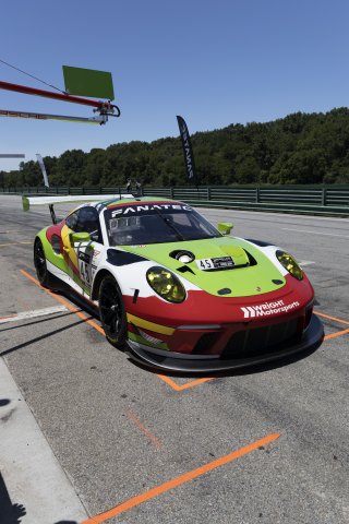 #45 Porsche 911 GT3-R (991.ii) of Charlie Luck and Jan Heylen, Wright Motorsports, GT World Challenge America, Pro-Am, SRO America, VIR, Virginia International Rcaeway, Alton, Virginia, June 2022.
 | Josh Snider/SRO    
