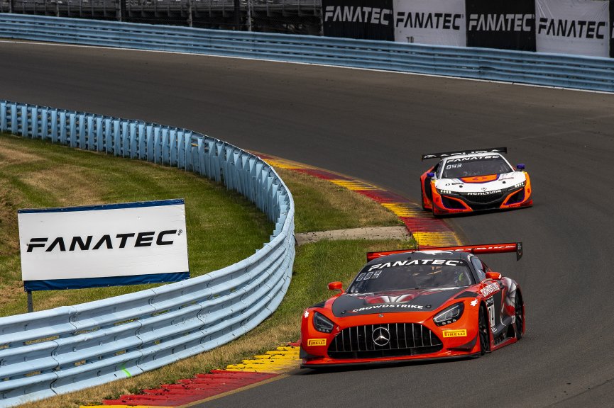 #04 Mercedes-AMG GT3 of George Kurtz and Colin Braun, Crowdstrike Racing by Riley Motorsports, GT World Challenge America, Pro-Am, SRO America, Watkins Glen International raceway, Watkins Glen, NY, July 2022..
