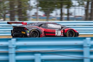 #91 Lamborghini Huracan GT3 of Jeff Burton and Corey Lewis, Zelus Motorsports, GT World Challenge America, Pro-Am, SRO America, Watkins Glen International raceway, Watkins Glen, NY, September 2021.
 | SRO Motorsports Group