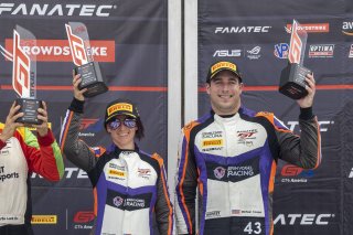 #43 Acura NSX GT3 of Erin Vogel and Michael Cooper, RealTime Racing, GT World Challenge America, Pro-Am, SRO America, Watkins Glen International raceway, Watkins Glen, NY, July 2022..
 | SRO Motorsports Group