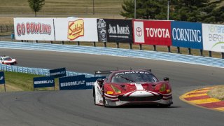 #23 Ferrari 488 GT3 of Onofrio Triarsi and Charlie Scardina, Triari Competizione, GT World Challenge America, Am, SRO America, Watkins Glen International raceway, Watkins Glen, NY, July 2022..
 | SRO Motorsports Group