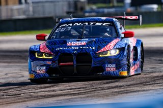 #96 BMW M4 GT3 of Michael Dinan and Robby Foley, Turner Motorsports, GT World Challenge America, Pro-Am, SRO America, Sebring Int’l Raceway, Sebring Florida, September 2022
 | Regis Lefebure/SRO