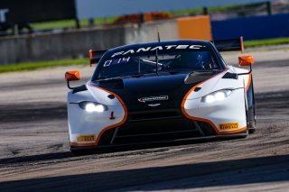 #12 Aston Martin Vantage AMR GT3 of Frank Gannett and Drew Staveley, Ian Lacy Racing, GT World Challenge America, Pro-Am, SRO America, Sebring Int’l Raceway, Sebring Florida, September 2022
 | Regis Lefebure/SRO