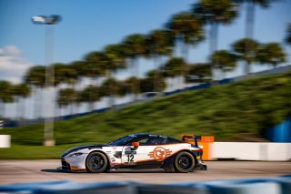 #12 Aston Martin Vantage AMR GT3 of Frank Gannett and Drew Staveley, Ian Lacy Racing, GT World Challenge America, Pro-Am, SRO America, Sebring Int’l Raceway, Sebring Florida, September 2022
 | Regis Lefebure/SRO
