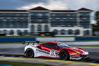 #23 Ferrari 488 GT3 of Onofrio Triarsi and Charlie Scardina, Triari Competizione, GT World Challenge America, Am, SRO America, Sebring International Raceway, Sebring, FL, September 2022.
 | Fabian Lagunas/SRO             
