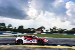 #23 Ferrari 488 GT3 of Onofrio Triarsi and Charlie Scardina, Triari Competizione, GT World Challenge America, Am, SRO America, Sebring International Raceway, Sebring, FL, September 2022.
 | Fabian Lagunas/SRO             