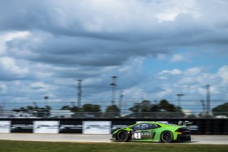 #3 Lamborghini Huracan GT3 of Misha Goikhberg and Jordan Pepper. K-Pax Racing, GT World Challenge America, Pro-Am, SRO America, Sebring International Raceway, Sebring, FL, September 2022.
 | Fabian Lagunas/SRO             