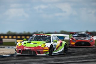 #45 Porsche 911 GT3-R (991.ii) of Charlie Luck and Jan Heylen, Wright Motorsports, GT World Challenge America, Pro-Am, SRO America, Sebring International Raceway, Sebring, FL, September 2022.
 | Fabian Lagunas/SRO             