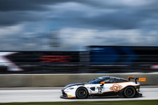 #12 Aston Martin Vantage AMR GT3 of Frank Gannett and Drew Staveley, Ian Lacy Racing, GT World Challenge America, Pro-Am, SRO America, Sebring International Raceway, Sebring, FL, September 2022.
 | Fabian Lagunas/SRO             