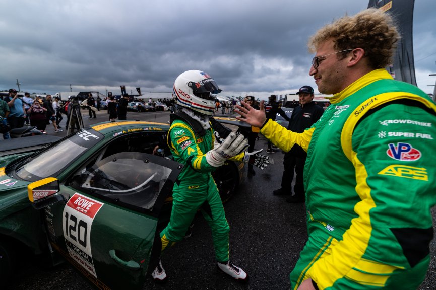 #120 Porsche 911 GT3-R (991.ii) of Adam Adelson and Elliott Skeer, April 2023., GT World Challenge America, LA, NOLA Motorsports Park, New Orleans, Pro-Am, SRO America, Wright Motorsports
