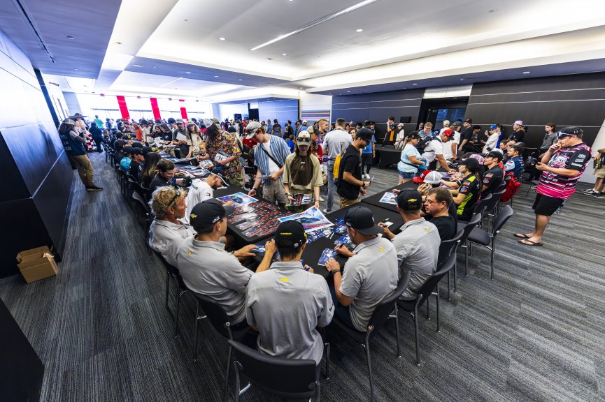Autograph session at FANATEC GT World Challenge America Powered by AWS, SRO America, COTA, Austin, TX May 17 - 19 2024.

