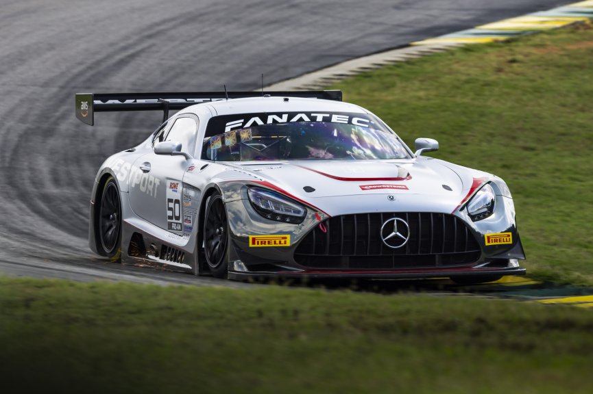 #50 Mercedes-AMG GT3 of Ross Chouest and Aaron Povoledo, Chouest Povoledo Racing, Pro-Am, GT World Challenge America, FANATEC GT World Challenge America Powered by AWS, VIR, Alton, VA July 19 - 21 2024.
