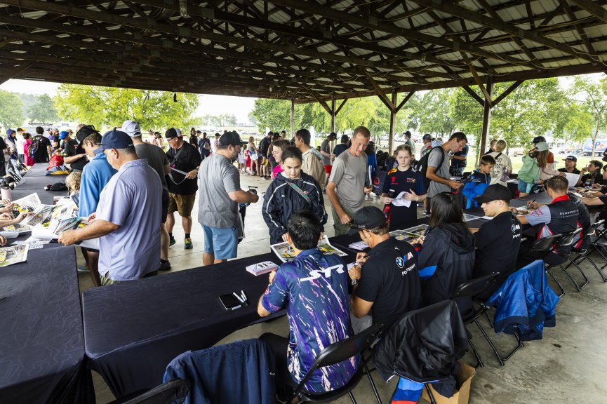 Autograph session at FANATEC GT World Challenge America Powered by AWS, SRO America, VIR, Alton, VA July 19 - 21 2024.
