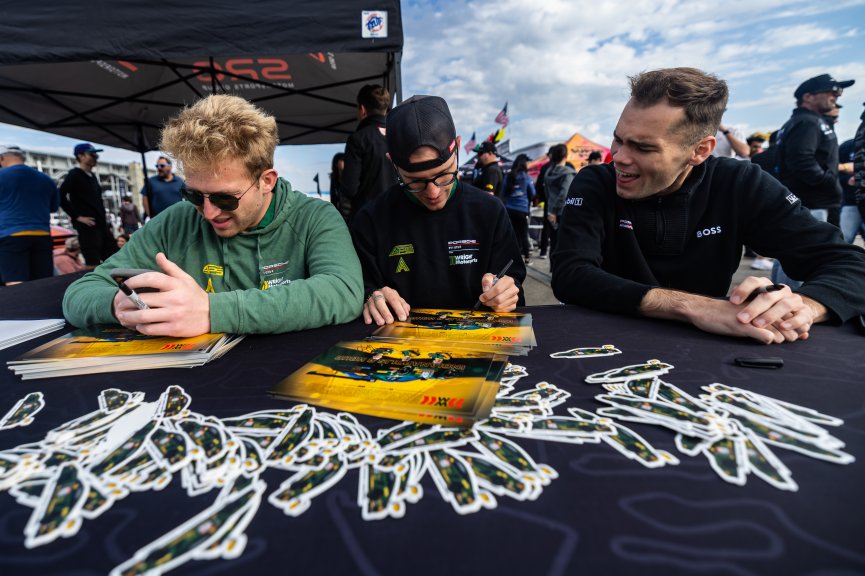 Autograph session at FANATEC GT World Challenge America Powered by AWS, SRO America, INDY, Indianapolis, IN October 3 - 6 2024.
