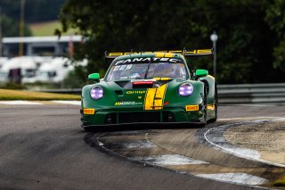 #120 Porsche 911 GT3-R of Adam Adelson and Elliott Skeer, Wright Motorsports, GT World Challenge America, Pro, FANATEC GT World Challenge America Powered by AWS, SRO America, Barber Motorsports Park, Leeds, AL September 6 - 8 2024.
 | Fabian Lagunas