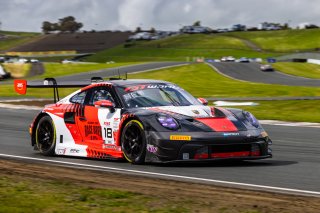 #18 Porsche 992 GT3 R of Alex Sedgwick and Jan Heylen, RS1, Pro, GT World Challenge America Powered by AWS, SRO America, Sonoma Raceway, Sonoma, CA, March 28-30, 2025.
 | Fabian Lagunas | www.lagunasphotography.com | For SRO Motorsports Group 2025