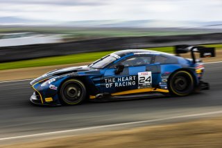 #24 Aston Martin Vantage AMR GT3 EVO of Gray Newell and Darren Turner, Heart of Racing Team, Pro-Am, GT World Challenge America Powered by AWS, SRO America, Sonoma Raceway, Sonoma, CA, March 28-30, 2025.
 | Fabian Lagunas