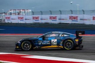 #24 Aston Martin Vantage AMR GT3 EVO of Gray Newell and Darren Turner, Heart of Racing Team, Pro-Am, GT World Challenge America Powered by AWS, SRO America, Circuit of the Americas, Austin, TX, April 25-27, 2025.
 | Fabian Lagunas | www.lagunasphotography.com | For SRO Motorsports Group 2025
