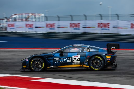 #24 Aston Martin Vantage AMR GT3 EVO of Gray Newell and Darren Turner, Heart of Racing Team, Pro-Am, GT World Challenge America Powered by AWS, SRO America, Circuit of the Americas, Austin, TX, April 25-27, 2025.
 | Fabian Lagunas | www.lagunasphotography.com | For SRO Motorsports Group 2025