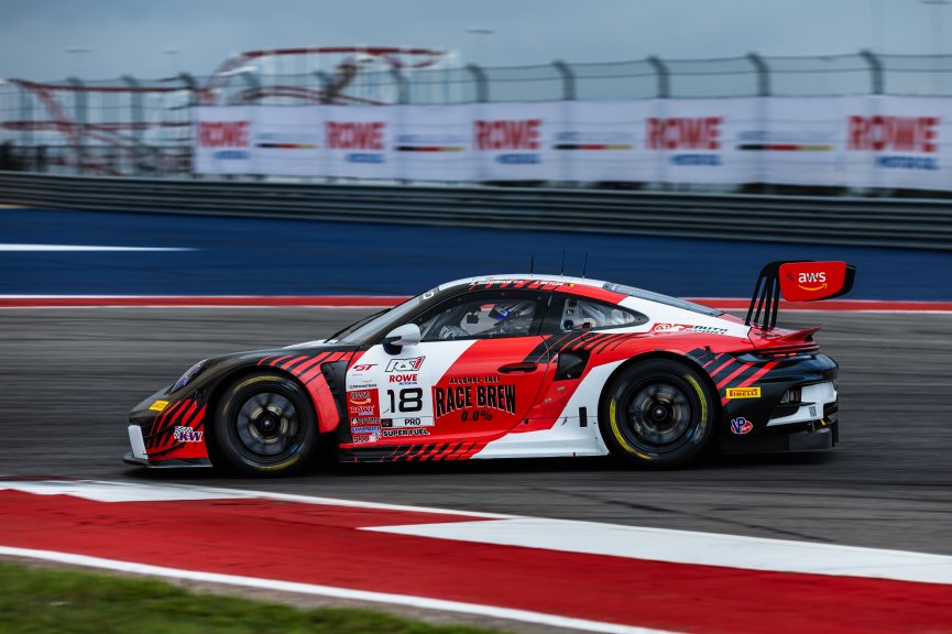 #18 Porsche 992 GT3 R of Alex Sedgwick and Jan Heylen, RS1, Pro, GT World Challenge America Powered by AWS, SRO America, Circuit of the Americas, Austin, TX, April 25-27, 2025.
