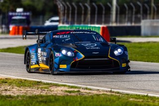 #24 Aston Martin Vantage AMR GT3 EVO of Gray Newell and Darren Turner, Heart of Racing Team, Pro-Am, GT World Challenge America Powered by AWS, SRO America, Sebring International Raceway, Sebring, FL, May 15-18, 2025.
 | Fabian Lagunas | www.lagunasphotography.com | For SRO Motorsports Group 2025