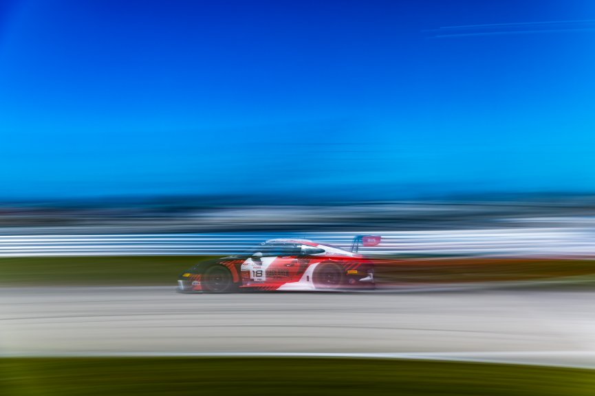#18 Porsche 992 GT3 R of Alex Sedgwick and Jan Heylen, RS1, Pro, GT World Challenge America Powered by AWS, SRO America, Sebring International Raceway, Sebring, FL, May 15-18, 2025.
