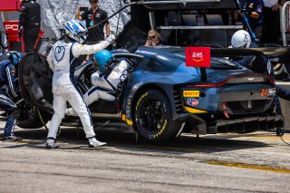 #24 Aston Martin Vantage AMR GT3 EVO of Gray Newell and Darren Turner, Heart of Racing Team, Pro-Am, GT World Challenge America Powered by AWS, SRO America, Sebring International Raceway, Sebring, FL, May 15-18, 2025.
 | Fabian Lagunas | www.lagunasphotography.com | For SRO Motorsports Group 2025