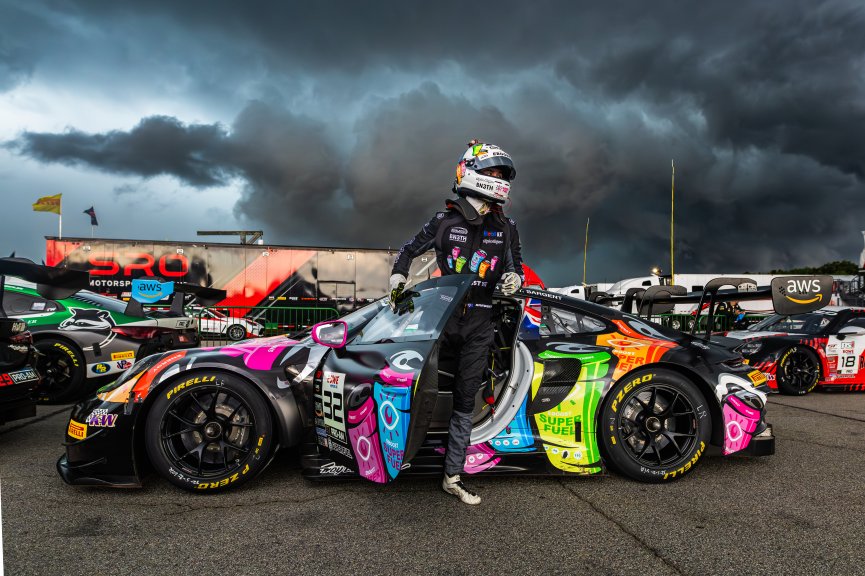 #32 Porsche 992 GT3 R of Kyle Washington and Tom Sargent, GMG Racing, Pro-Am, GT World Challenge America Powered by AWS, SRO America, Virginia International Raceway, Alton, VA, July 18-20, 2025.
