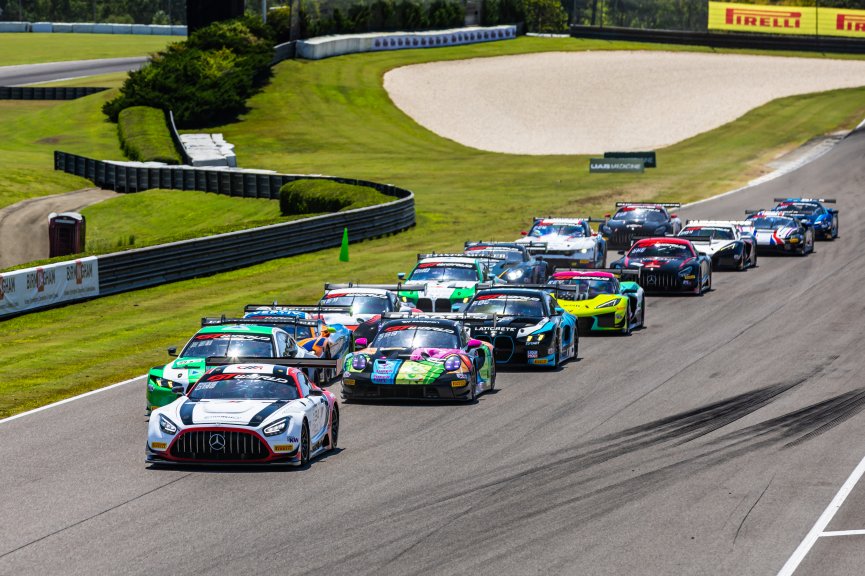 #34 Mercedes-AMG GT3 of Michai Stephens and Mikael Grenier, JMF Motorsports, GT World Challenge America, Pro, SRO America, Barber Motorsports Park, Birmingham, AL, Sept 5 - 7, 2025
