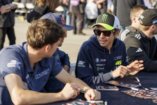 Autograph session at GT World Challenge America Powered by AWS, #46 BMW M4 GT3 EVO of Valentino Rossi / Kelvin Van Der Linde / Charles Weerts, Team WRT, Indy 8H, IGTC, Pro, SRO America, Indianapolis Motor Speedway, Indianapolis, IN, Oct 16–19, 2025
 | Fabian Lagunas | www.lagunasphotography.com | For SRO Motorsports Group 2025
