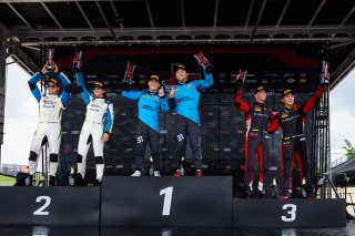 Podium, #31 Porsche 911 GT3-R (992) EVO of Dave Musial Jr. and Ryan Yardley, Wright Motorsports, GT World Challenge America, Pro-Am, SRO America, Circuit of The Americas, Austin, TX, Apr 24 - 26, 2026, #242 Porsche 911 GT3-R (992) EVO of Therese Lahlouh a | Fabian Lagunas | www.lagunasphotography.com | 2026